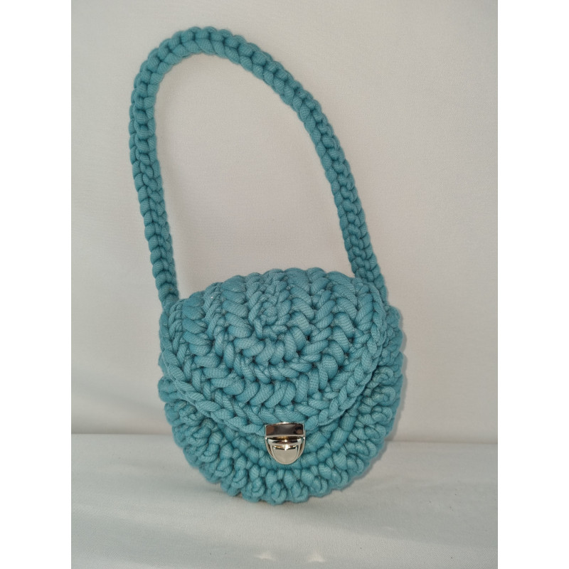 Sac au crochet en forme de coquillage pour enfant - Bleu ou Rose
