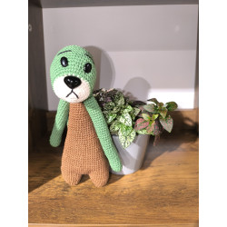 Doudou Puduk Les Sisters crochet 25cm coton fait main