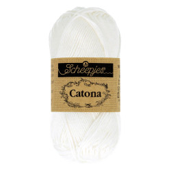 Pelote scheepjes catona 50g coton mercerise couleur blanc neige 106