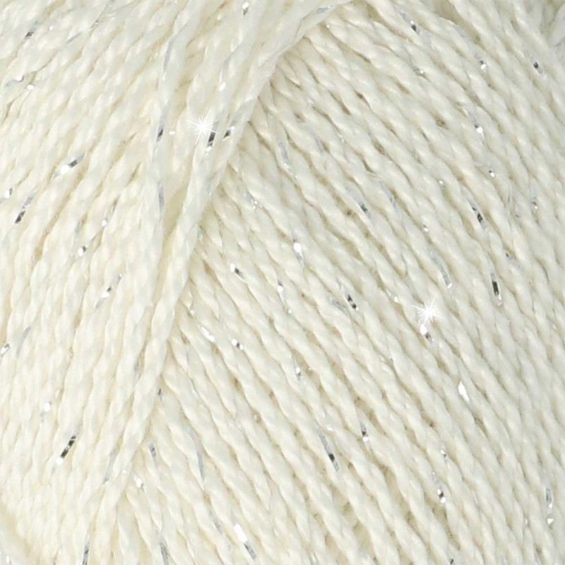 Pelote scheepjes catona shine 50g coton couleur blanc argenté 105