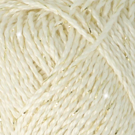 Pelote scheepjes catona shine 50g coton couleur blanc doré 105