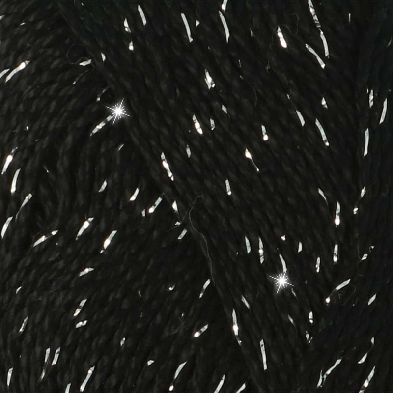 Pelote scheepjes catona shine 50g coton couleur noir argenté 110