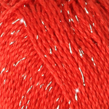 Pelote scheepjes catona shine 50g coton couleur rouge argenté 115