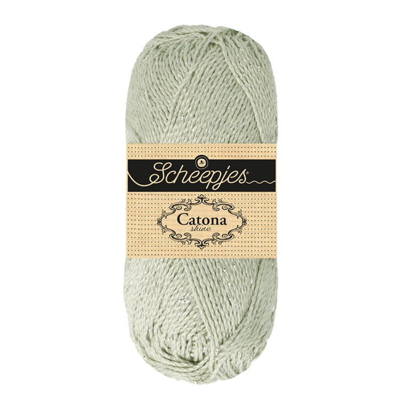 Pelote scheepjes catona shine 50g coton couleur argent 172