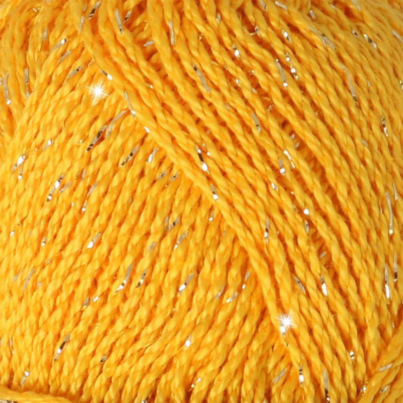 Pelote scheepjes catona shine 50g coton couleur jaune or 208