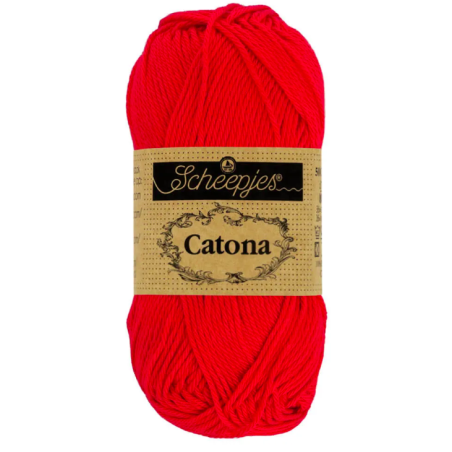 Pelote scheepjes catona 50g coton mercerise couleur Rouge piquant 115
