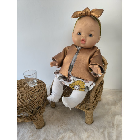 Tenue automnale fleurie pour poupée Gordi 34 cm – pièce unique