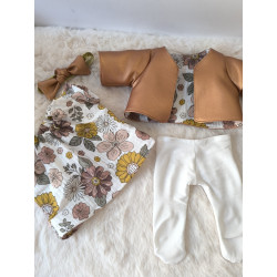Tenue automnale fleurie pour poupée Gordi 34 cm – pièce unique