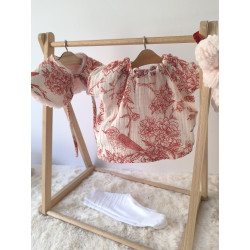 Tenue “Élégance rouge” pour poupée Gordi 34 cm – pièce unique