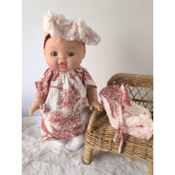 Tenue “Élégance rouge” pour poupée Gordi 34 cm – pièce unique