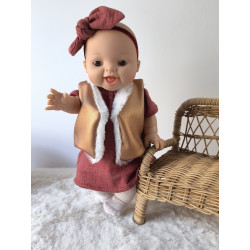 Tenue “Bordeaux étoilé” pour poupée Gordi 34 cm – pièce unique