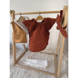 Tenue “Bordeaux étoilé” pour poupée Gordi 34 cm – pièce unique