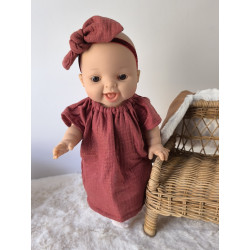 Tenue “Bordeaux étoilé” pour poupée Gordi 34 cm – pièce unique
