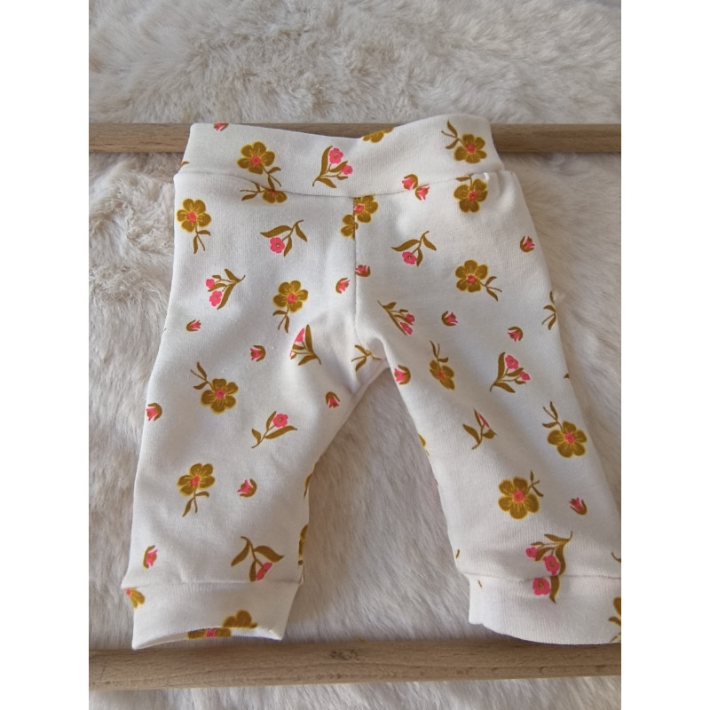 Tenue moutarde fleurie pour poupée Gordi 34 cm – fait main unique