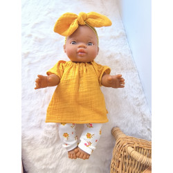 Tenue “Douceur moutarde” pour poupée Gordi 34 cm – pièce unique