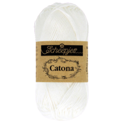 Pelote scheepjes catona 50g coton mercerise couleur blanc neige 106
