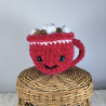 Tasse rouge de chocolat chaud Chamallows