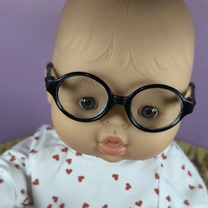 Lunettes de poupée noir– accessoire poupée 30–43 cm