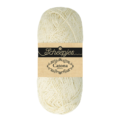 Pelote scheepjes catona shine 50g coton couleur blanc doré 105
