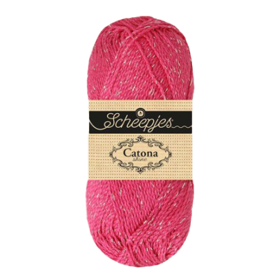 Pelote scheepjes catona shine 50g coton couleur rose argenté 114