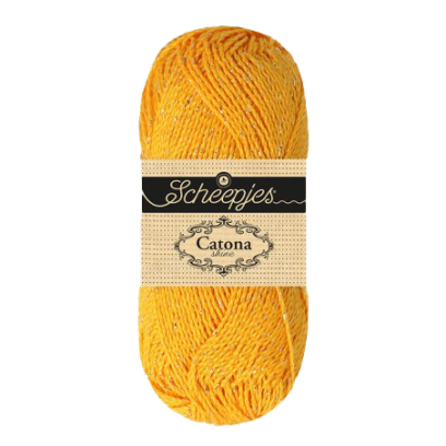Pelote scheepjes catona shine 50g coton couleur jaune or 208