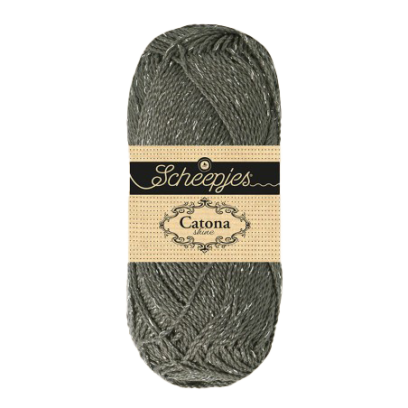 Pelote scheepjes catona shine 50g coton couleur gris argenté 242