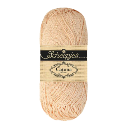 Pelote scheepjes catona shine 50g coton couleur peau doré 255