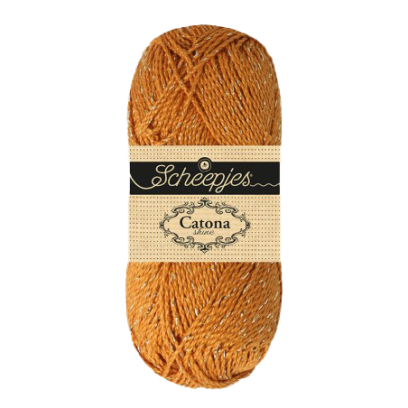 Pelote scheepjes catona shine 50g coton couleur gingembre doré 383