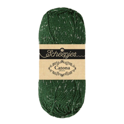 Pelote scheepjes catona shine 50g coton couleur Vert sapin argenté 525