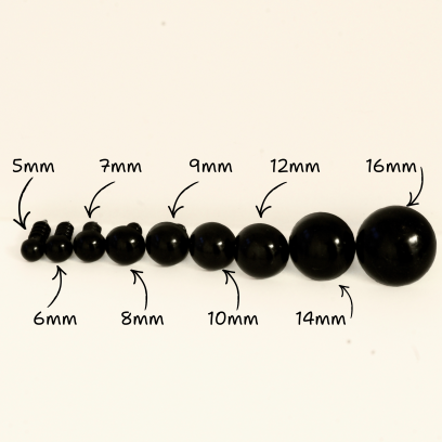 Yeux de sécurité noirs 5mm pour amigurumi et poupées – Vente par paire