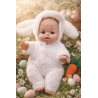 Déguisement lapin en fausse fourrure pour poupée 32 à 36 cm
