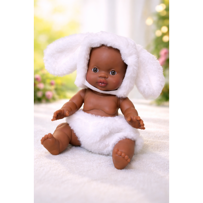 Ensemble lapin en fausse fourrure pour poupée 32 à 36 cm