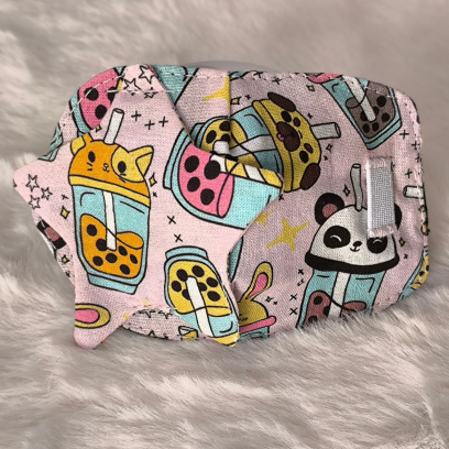 Patch oculaire OG - bubble tea fond rose