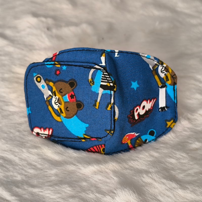 Patch oculaire enfant en tissu – cache-œil pour lunettes amblyopie