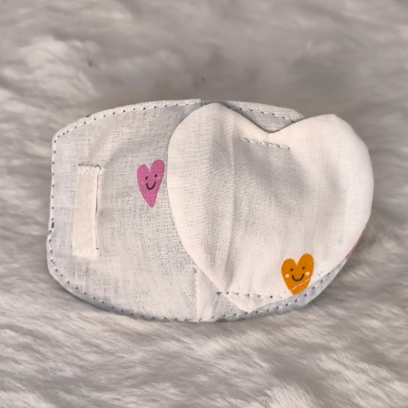 Patch oculaire OD - coeur fond blanc