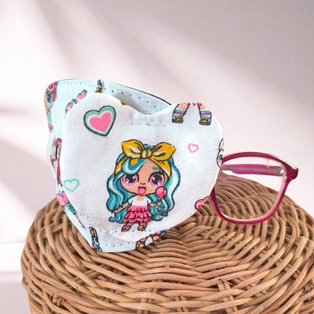 Patch oculaire enfant en tissu – cache-œil pour lunettes amblyopie