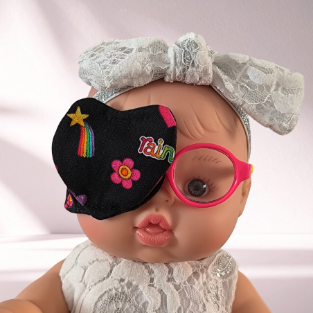 Patch oculaire poupée – cache œil doudou enfant en tissu fait main