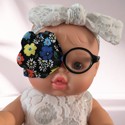 Patch oculaire poupée – cache œil doudou enfant en tissu fait main