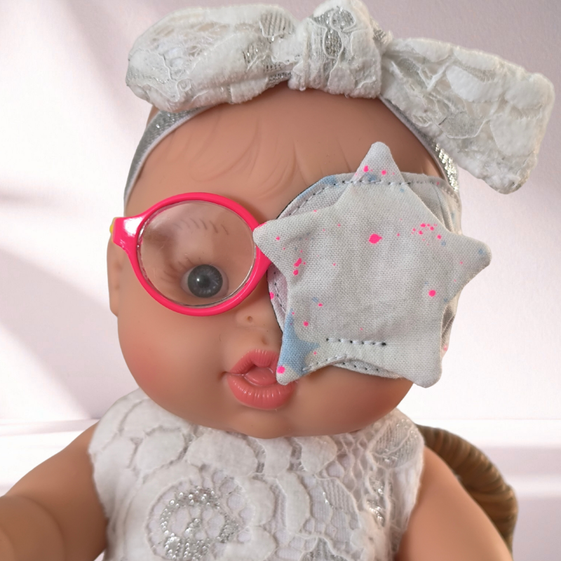 Patch oculaire poupée – cache œil doudou enfant en tissu fait main