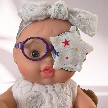 Patch oculaire poupée – cache œil doudou enfant en tissu fait main