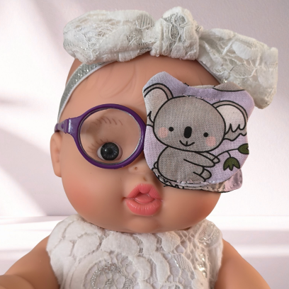 Patch oculaire poupée – cache œil doudou enfant en tissu fait main