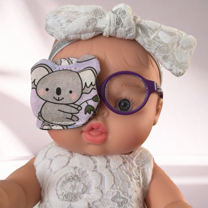 Patch oculaire poupée – cache œil doudou enfant en tissu fait main