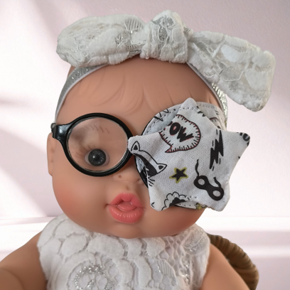 Patch oculaire poupée – cache œil doudou enfant en tissu fait main