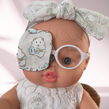 Patch oculaire poupée – cache œil doudou enfant en tissu fait main