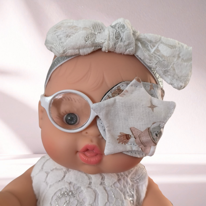 Patch oculaire poupée – cache œil doudou enfant en tissu fait main