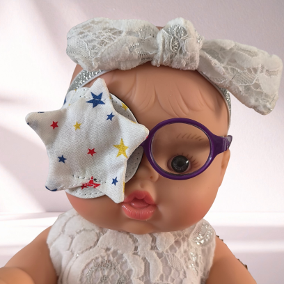 Patch oculaire poupée – cache œil doudou enfant en tissu fait main