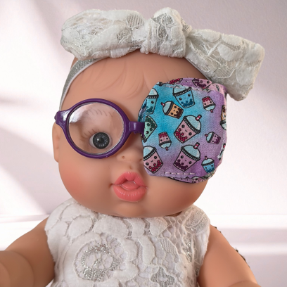 Patch oculaire poupée – cache œil doudou enfant en tissu fait main
