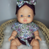 Ensemble crochet violet pour poupées 32-36 cm avec t-shirt imprimé