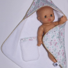 Cape de bain et gant de toilette noeuds