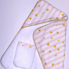 Cape de bain et gant de toilette coeur